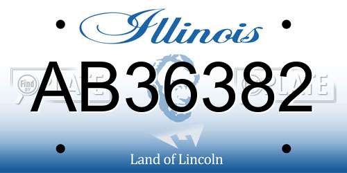 AB36382 Illinois License Plate