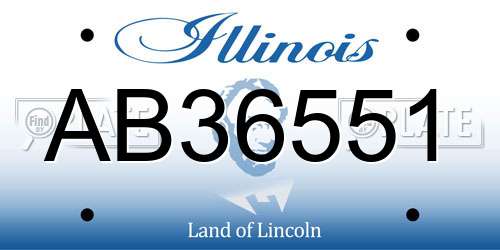 AB36551 Illinois License Plate