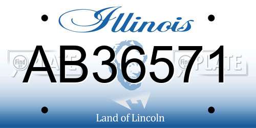 AB36571 Illinois License Plate