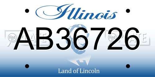 AB36726 Illinois License Plate