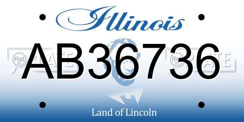 AB36736 Illinois License Plate