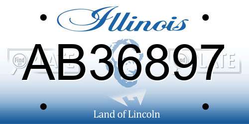 AB36897 Illinois License Plate