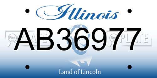 AB36977 Illinois License Plate