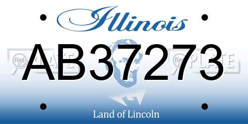 AB37273 Illinois License Plate