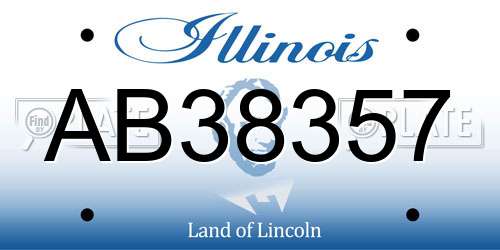 AB38357 Illinois License Plate