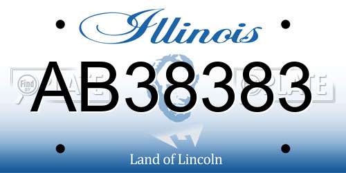 AB38383 Illinois License Plate