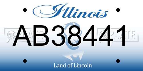 AB38441 Illinois License Plate