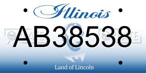 AB38538 Illinois License Plate