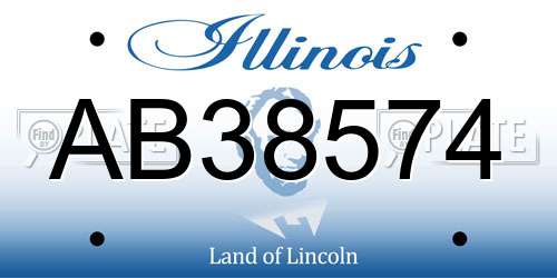 AB38574 Illinois License Plate