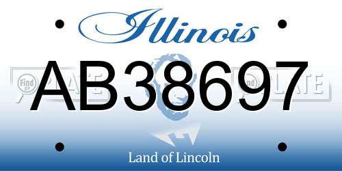 AB38697 Illinois License Plate