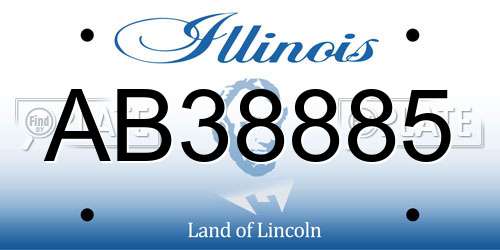 AB38885 Illinois License Plate