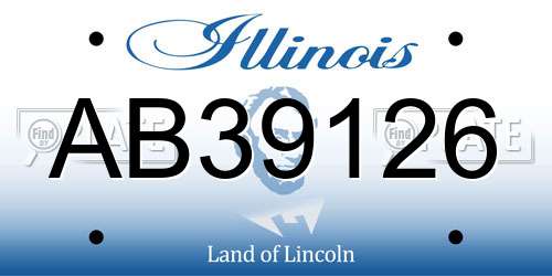 AB39126 Illinois License Plate
