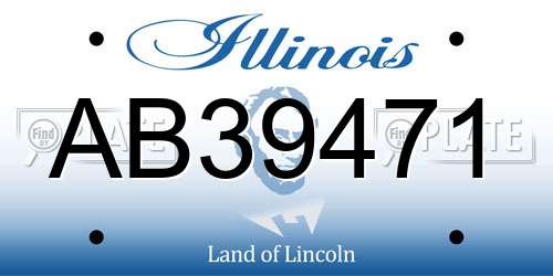 AB39471 Illinois License Plate