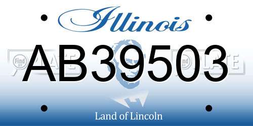 AB39503 Illinois License Plate