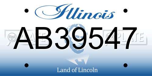 AB39547 Illinois License Plate