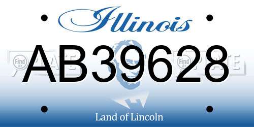 AB39628 Illinois License Plate