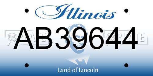 AB39644 Illinois License Plate