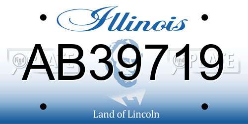AB39719 Illinois License Plate
