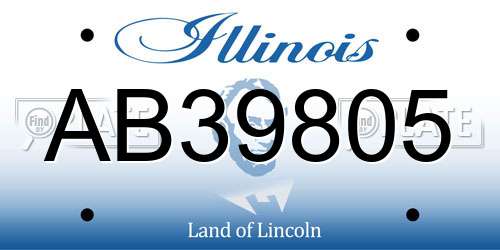 AB39805 Illinois License Plate