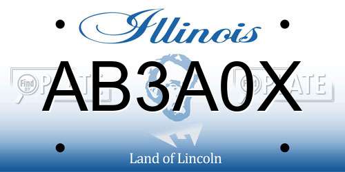 AB3A0X Illinois License Plate