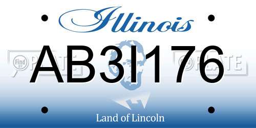 AB3I176 Illinois License Plate