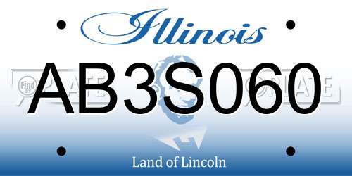 AB3S060 Illinois License Plate