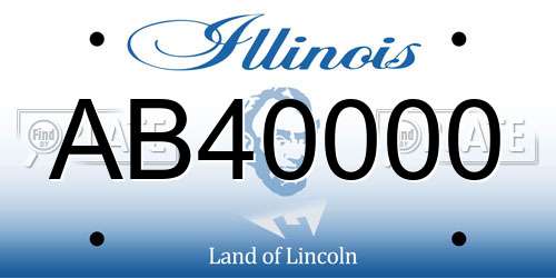 AB40000 Illinois License Plate