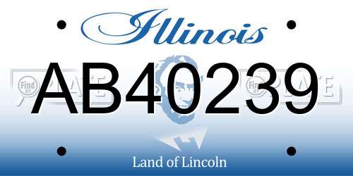 AB40239 Illinois License Plate
