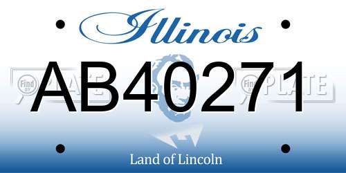 AB40271 Illinois License Plate