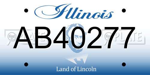 AB40277 Illinois License Plate