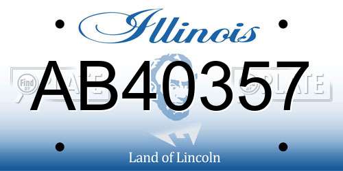 AB40357 Illinois License Plate