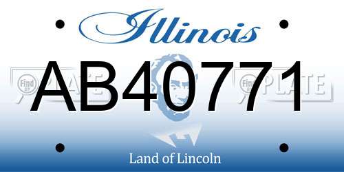 AB40771 Illinois License Plate