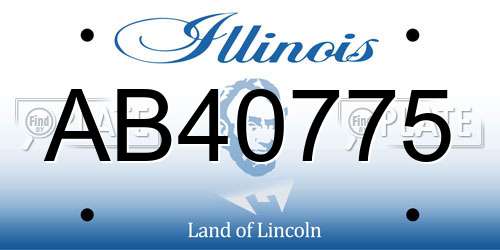 AB40775 Illinois License Plate