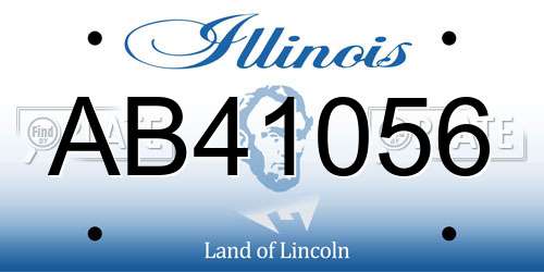AB41056 Illinois License Plate