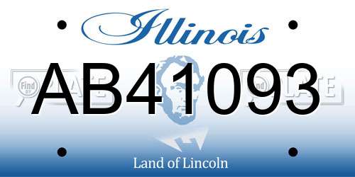 AB41093 Illinois License Plate