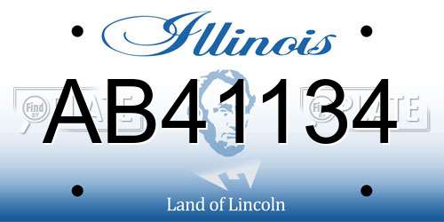 AB41134 Illinois License Plate