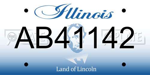 AB41142 Illinois License Plate