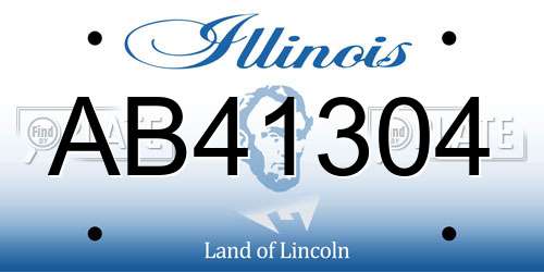 AB41304 Illinois License Plate