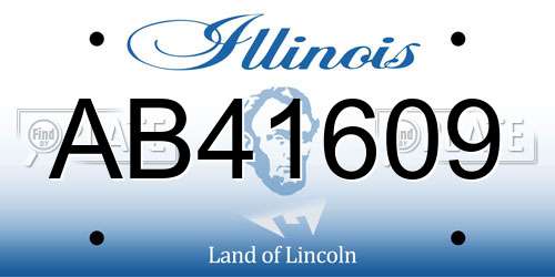 AB41609 Illinois License Plate