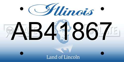 AB41867 Illinois License Plate