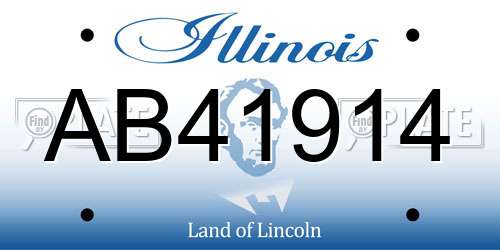 AB41914 Illinois License Plate