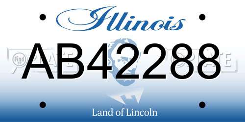 AB42288 Illinois License Plate