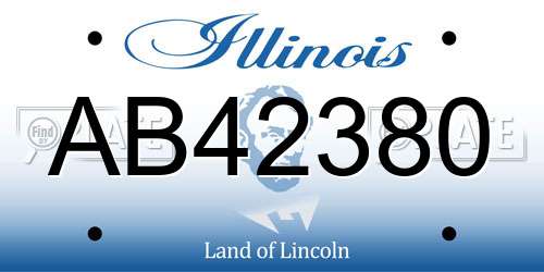 AB42380 Illinois License Plate
