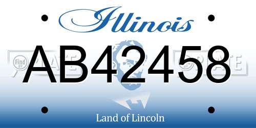 AB42458 Illinois License Plate