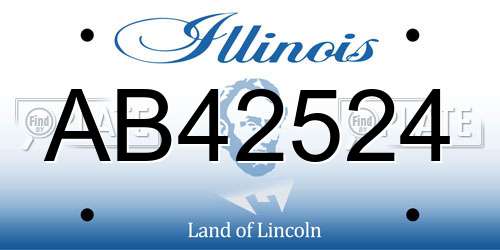 AB42524 Illinois License Plate