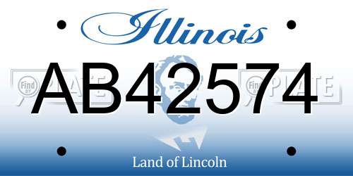 AB42574 Illinois License Plate