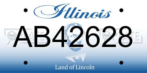 AB42628 Illinois License Plate