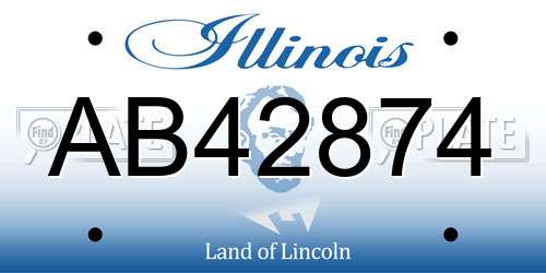 AB42874 Illinois License Plate