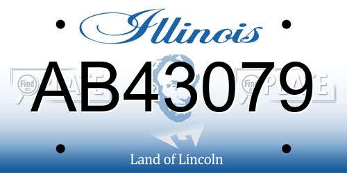 AB43079 Illinois License Plate