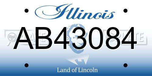 AB43084 Illinois License Plate